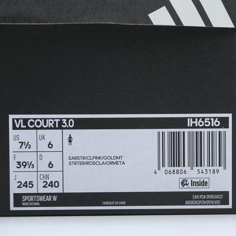 adidas阿迪达斯2025女子VL COURT 3.0SPW FTW-网球IH6516
