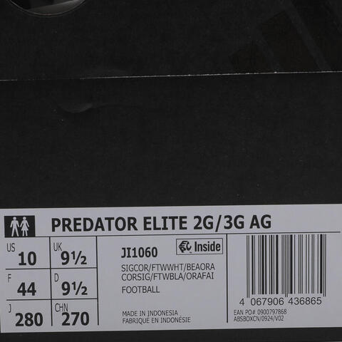 adidas阿迪达斯2025中性PREDATOR ELITE 2G/3G AG足球常规JI1060