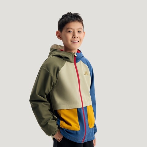 Adidas Kids阿迪儿童2025男小童LK WV WARM JKT针织连帽外套KV6982