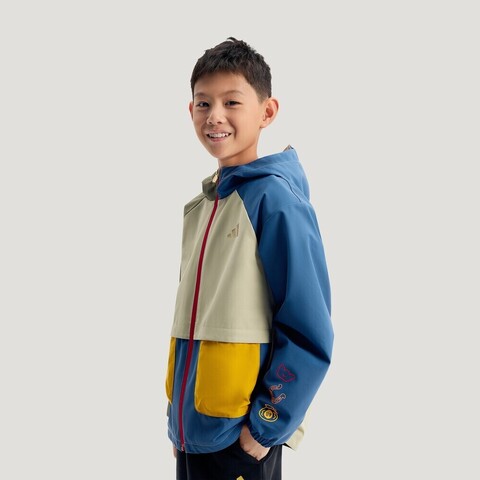 Adidas Kids阿迪儿童2025男小童LK WV WARM JKT针织连帽外套KV6982
