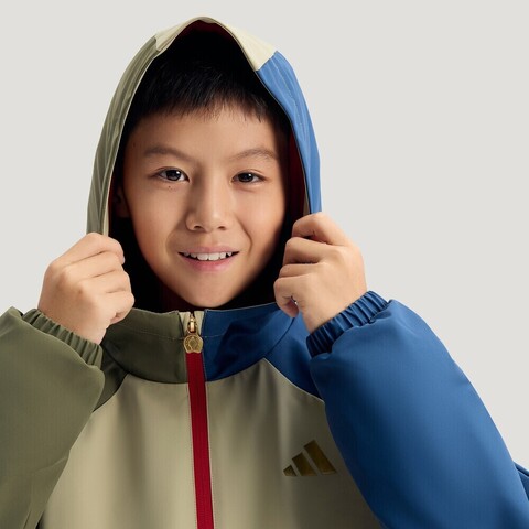 Adidas Kids阿迪儿童2025男小童LK WV WARM JKT针织连帽外套KV6982