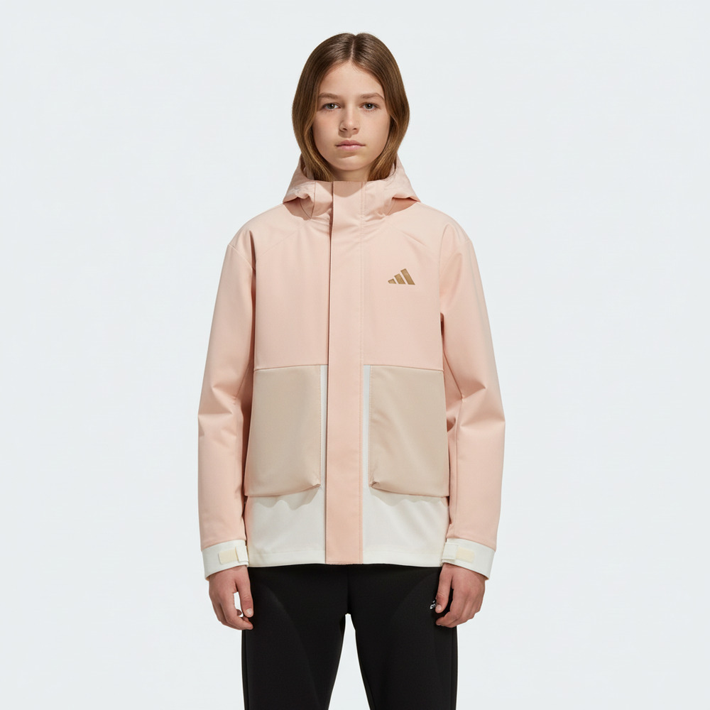 Adidas Kids阿迪儿童2025女大童JK 2N1 WARM JKT针织连帽外套KV6906