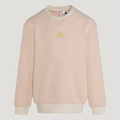 Adidas Kids阿迪儿童2025女小童LK KN CREW针织无帽卫衣KV4478