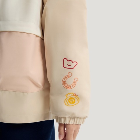 Adidas Kids阿迪儿童2025女小童LK WV WARM JKT针织连帽外套KV6983