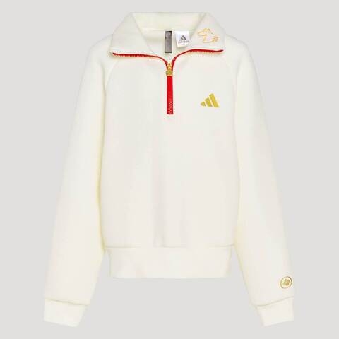 Adidas Kids阿迪儿童2025女大童JG KN CREW针织无帽卫衣KV7006