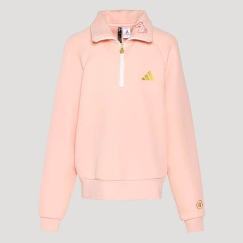 Adidas Kids阿迪儿童2025女大童JG KN CREW针织无帽卫衣KV7007