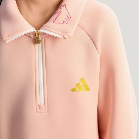 Adidas Kids阿迪儿童2025女大童JG KN CREW针织无帽卫衣KV7007