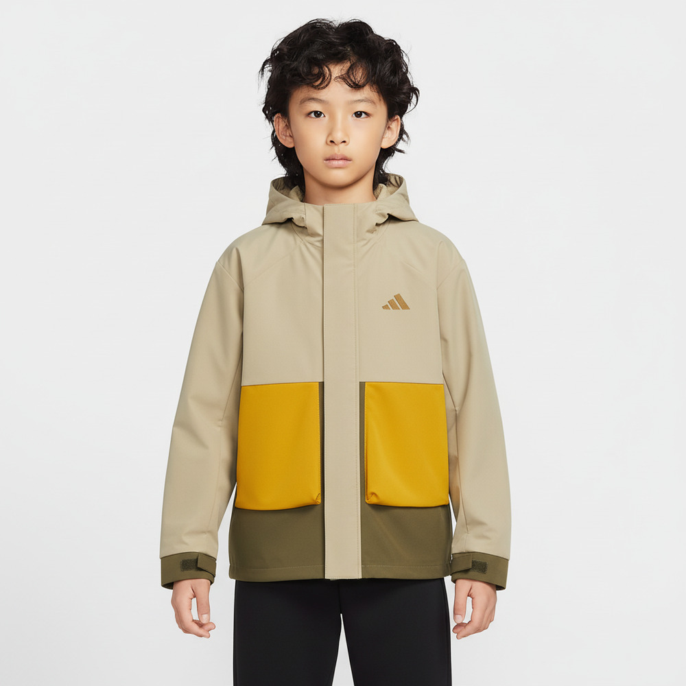 Adidas Kids阿迪儿童2025男大童JK 2N1 WARM JKT针织连帽外套KV6905