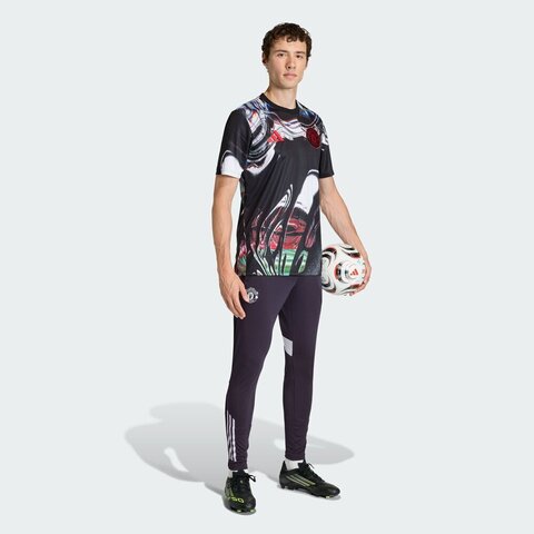 adidas阿迪达斯2025男子MUFC PRESHI针织无领短TKA6419