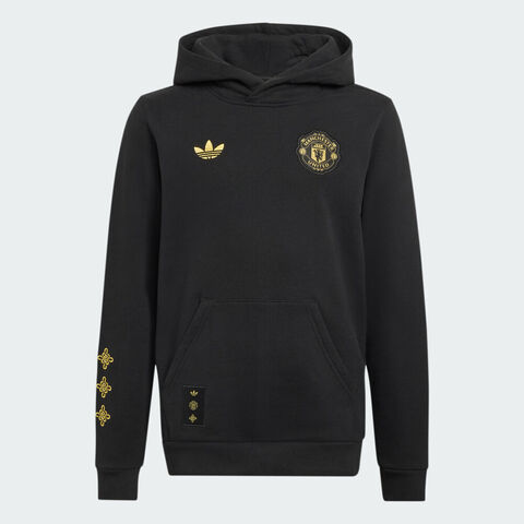 Adidas Kids阿迪儿童2025男大童MUFC CS HD Y针织无帽卫衣JM5570