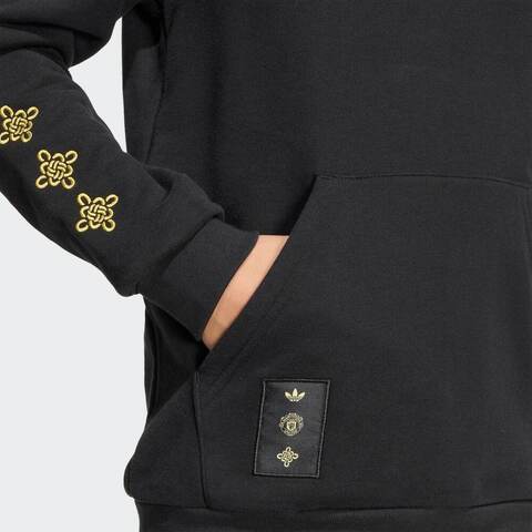 Adidas Kids阿迪儿童2025男大童MUFC CS HD Y针织无帽卫衣JM5570