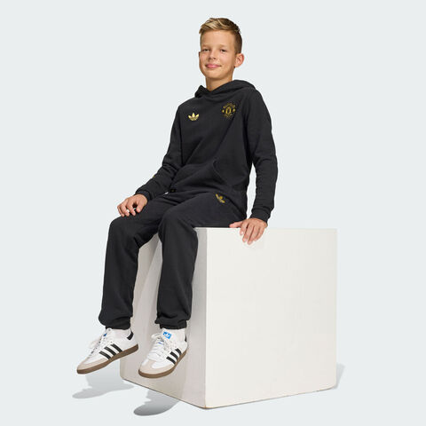 Adidas Kids阿迪儿童2025男大童MUFC CS HD Y针织无帽卫衣JM5570
