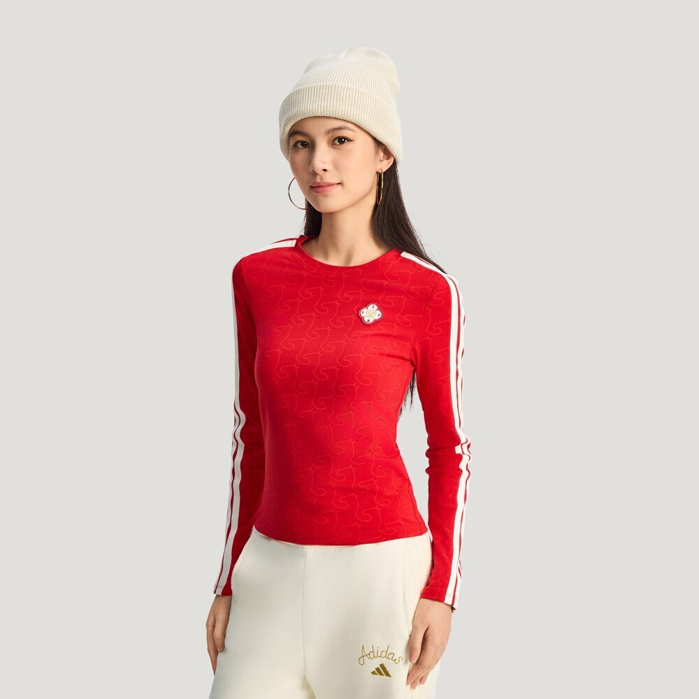 adidas阿迪达斯2025女子NYR LS TEE针织无领长TKW4676