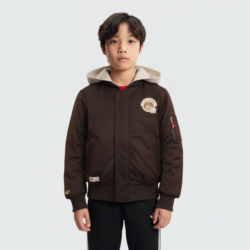 Adidas Original阿迪三叶草2025男小童LK TS PAD JKT厚棉服KX7047