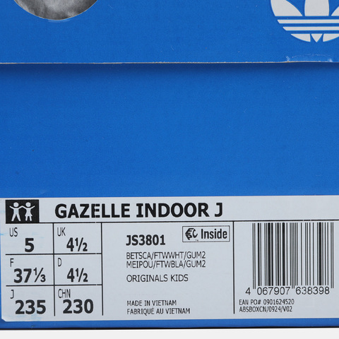 Adidas Original阿迪三叶草2026男大童GAZELLE INDOOR J三叶草童装JS3801