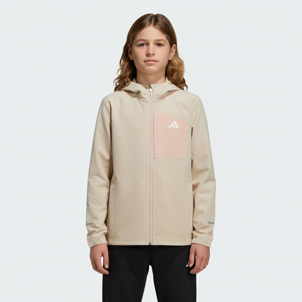 Adidas Kids阿迪儿童2026女大童JK RAIN JKT梭织连帽外套KG5948