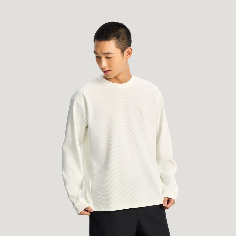 adidas阿迪达斯2026男子TH WAFFLE CREW针织无帽卫衣KR2541