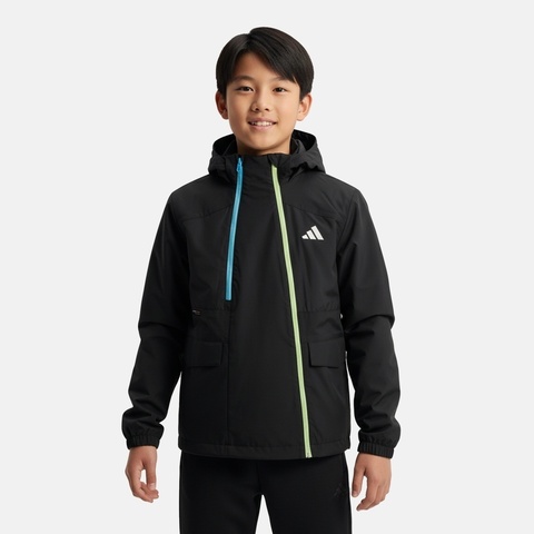 Adidas Kids阿迪儿童2026男大童JK WV URBAN JKT梭织连帽外套KG5950