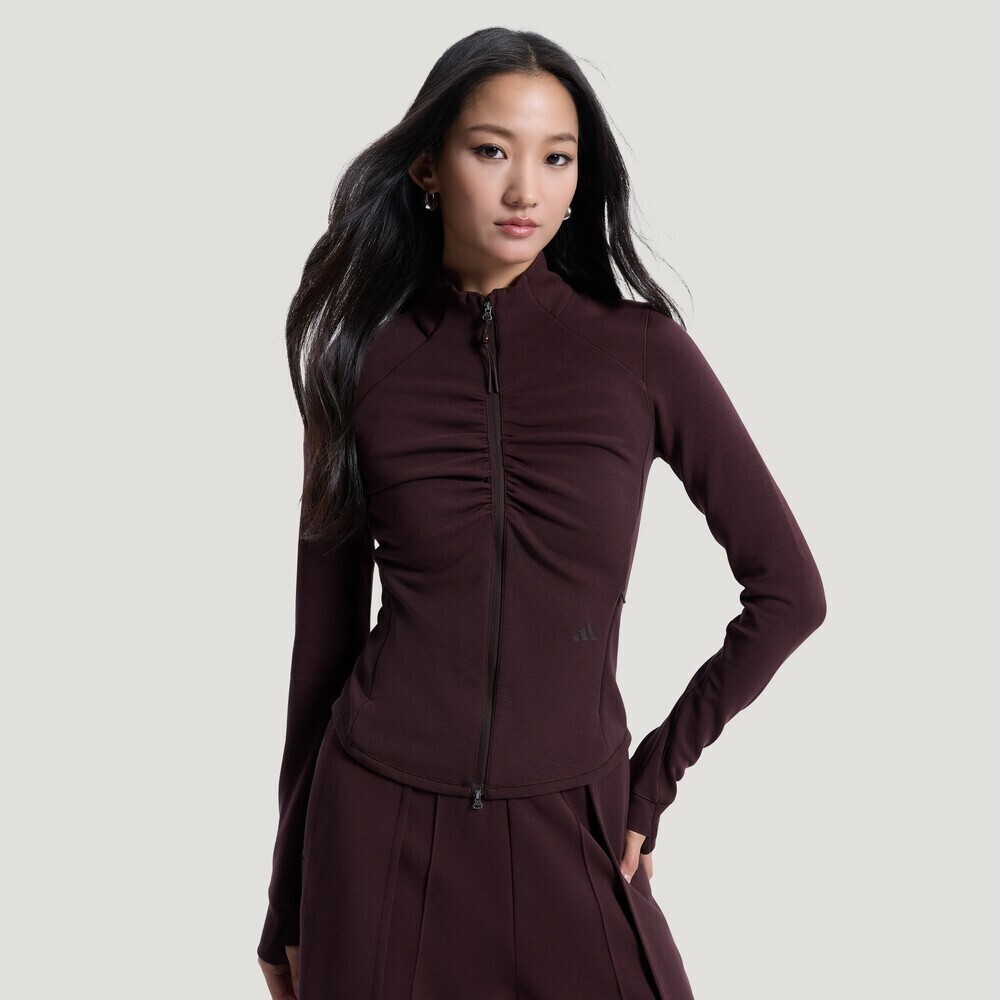 adidas阿迪达斯2026女子GATHER JACKET针织无帽外套KU5376