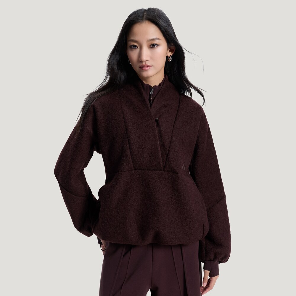 adidas阿迪达斯2026女子FLEECE ANORAK针织无帽外套HY2122