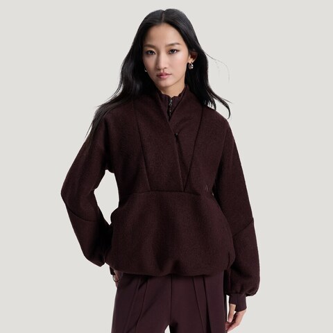 adidas阿迪达斯2026女子FLEECE ANORAK针织无帽外套HY2122