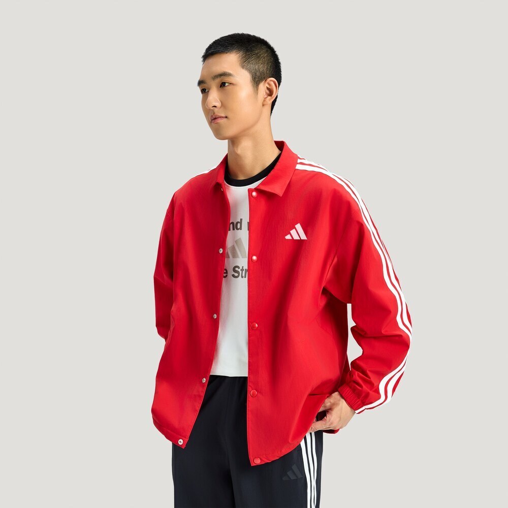 adidas阿迪达斯2026男子ST 3ST COACH J梭织无帽外套KR2501