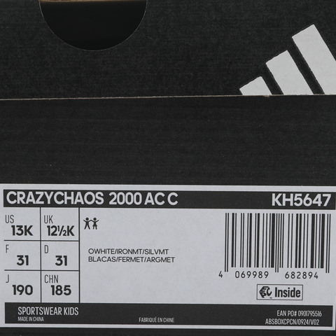 Adidas Kids阿迪儿童2026男小童CRAZYCHAOS  AC C男训童装KH5647