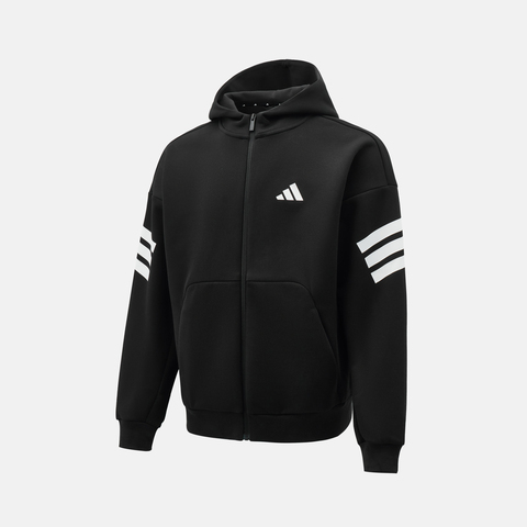 adidas阿迪达斯2026男子M FI 3S FZ针织连帽外套JD4827