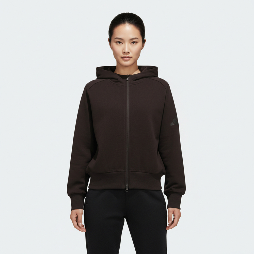 adidas阿迪达斯2026女子W SL FZ HD针织连帽外套KT3127