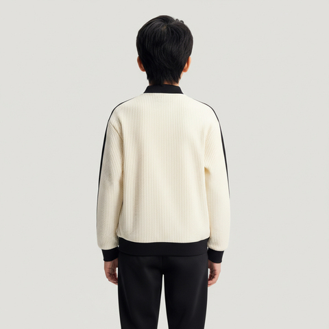 Adidas Original阿迪三叶草2026男大童JK WF TT针织无帽外套KW1178