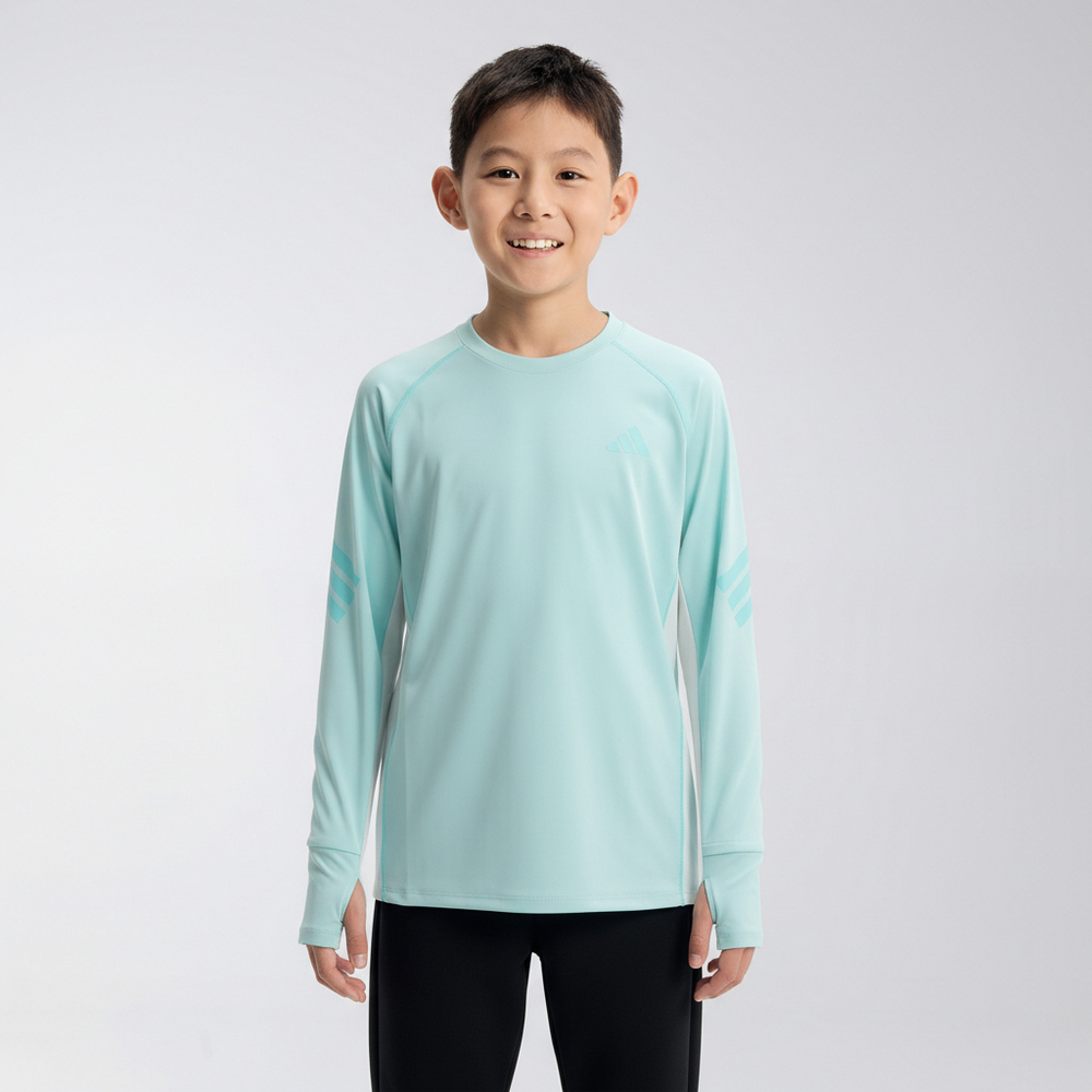 Adidas Kids阿迪儿童2026男大童JK PE LS TEE针织无领长TKG5965