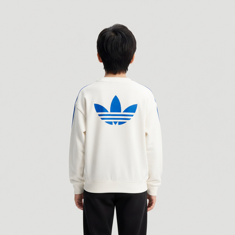 Adidas Original阿迪三叶草2026男大童JK LS CREW针织无帽卫衣KW1184