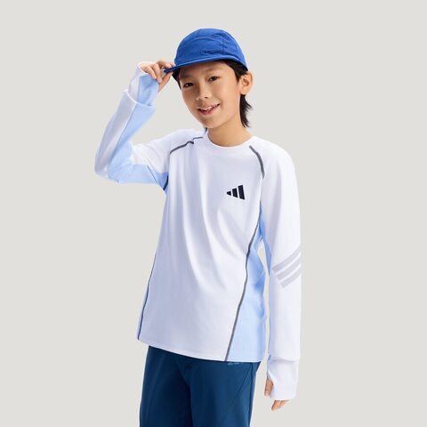 Adidas Kids阿迪儿童2026男大童JK PE LS TEE针织无领长TKG5964