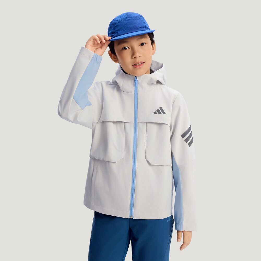 Adidas Kids阿迪儿童2026男大童JK PE JKT HOODY梭织连帽外套KG5958