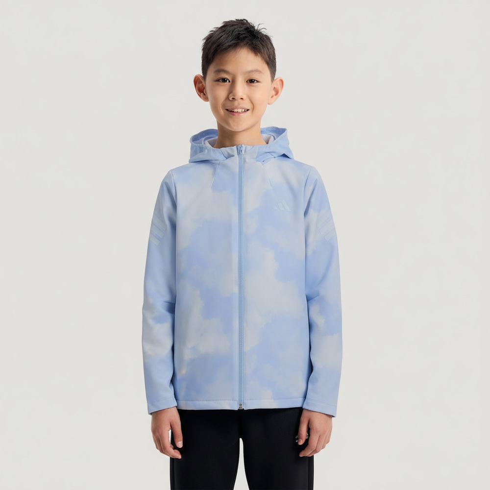 Adidas Kids阿迪儿童2026男大童JK PE JKT HOODY针织连帽外套KG5960
