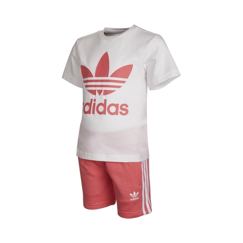 Adidas Original阿迪达斯三叶草2021女小童短袖套服GP0195