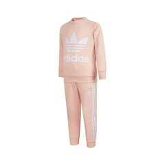 Adidas Original阿迪达斯三叶草2021女小童CREW SET套服H25252