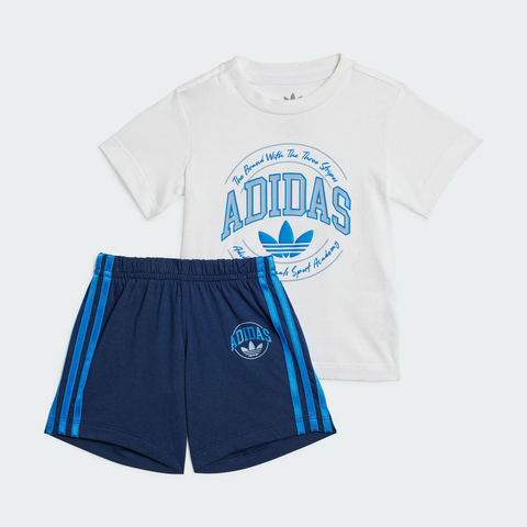 adidas Originals阿迪三叶草小童2024男婴童SHORT TEE SET短袖针织套服IT7273