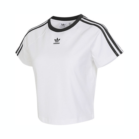 Adidas Original阿迪三叶草2026女子3S CALI TEE SS针织无领短TJC8704