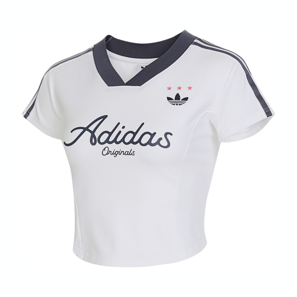 adidas Originals阿迪三叶草2024女子CROP JERSEY TEE圆领短TJD1130