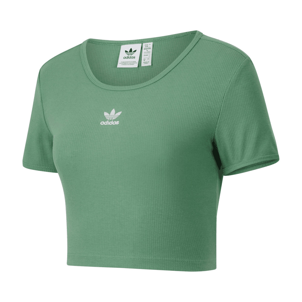 adidas Originals阿迪三叶草2024女子ESS RIB TEE圆领短TIY9665