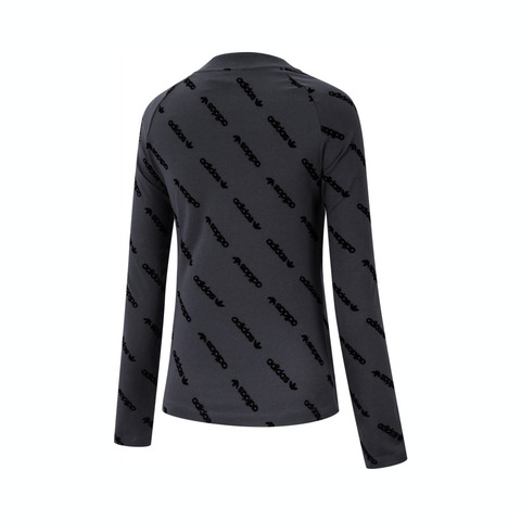 Adidas Original阿迪三叶草2025女子MONO LS TOP针织无领长TJE8355