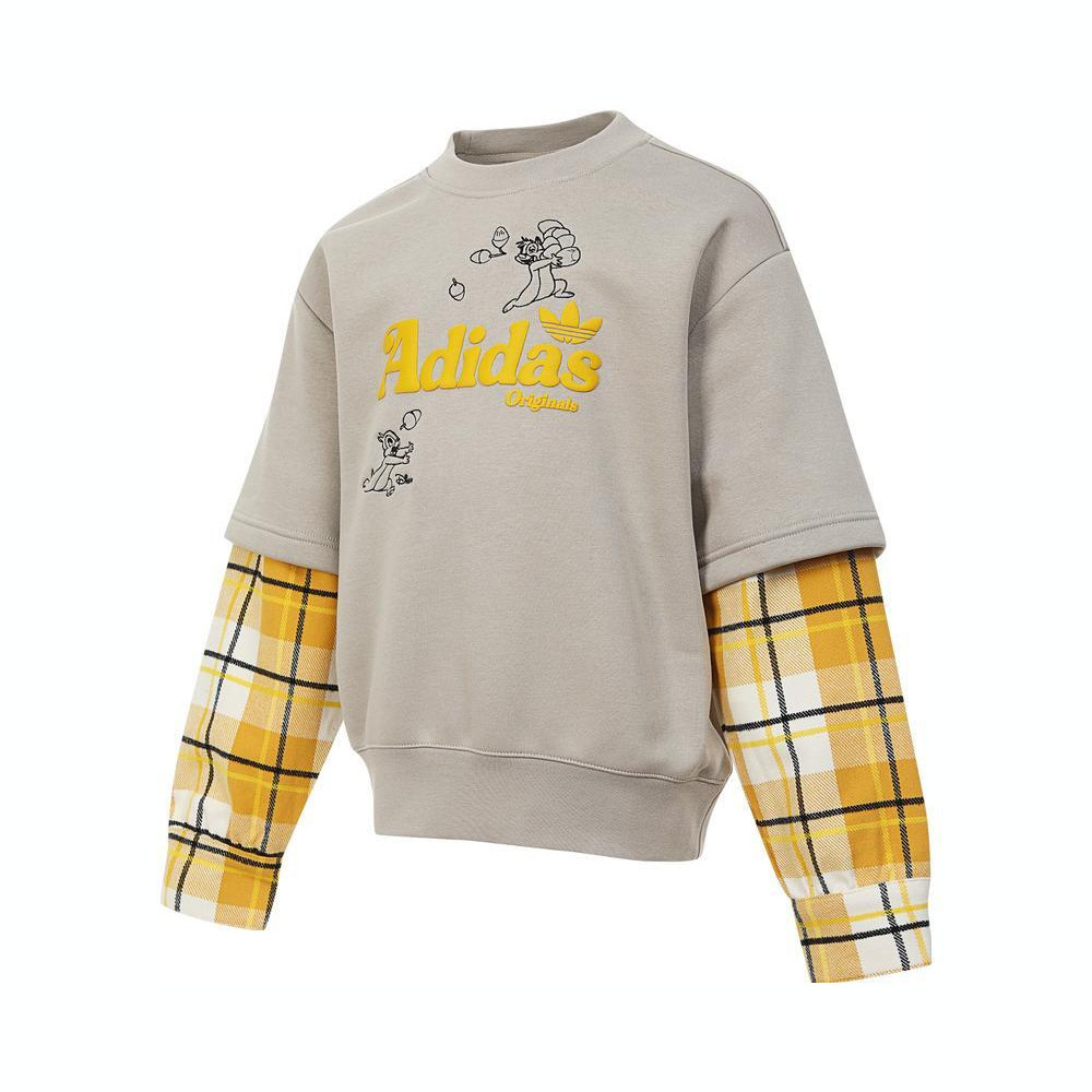 adidas originals阿迪三叶草小童2024男大童JK CD KN CREW针织圆领套衫JC6813