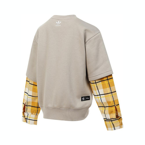 adidas originals阿迪三叶草小童2024男大童JK CD KN CREW针织圆领套衫JC6813