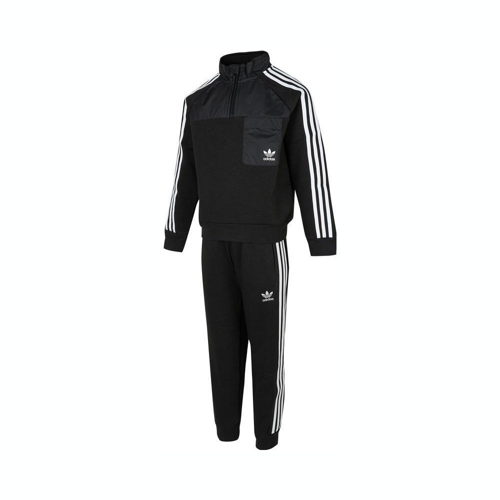 adidas Originals阿迪三叶草小童2024男小童CREW SET HZ长袖针织套服IY4818