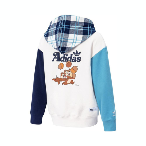 adidas Originals阿迪三叶草小童2024男小童LK CD KN HOODY针织连帽套衫JC6806