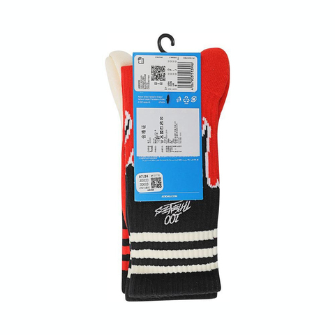 adidas Originals阿迪三叶草2024中性100T SOCKS中袜优惠装JE0320