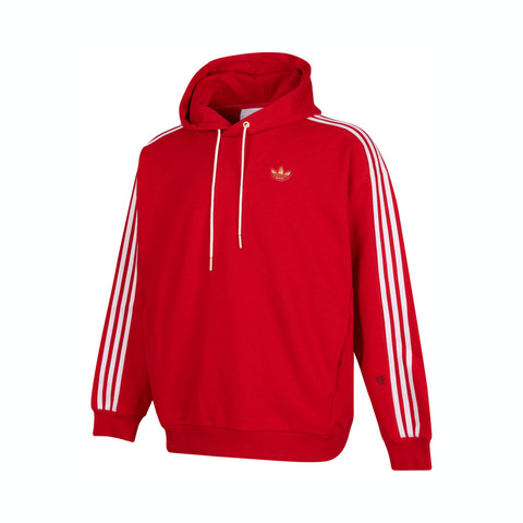 Adidas Original阿迪三叶草2024男子LNY NEW HOODIE针织连帽卫衣KA0820