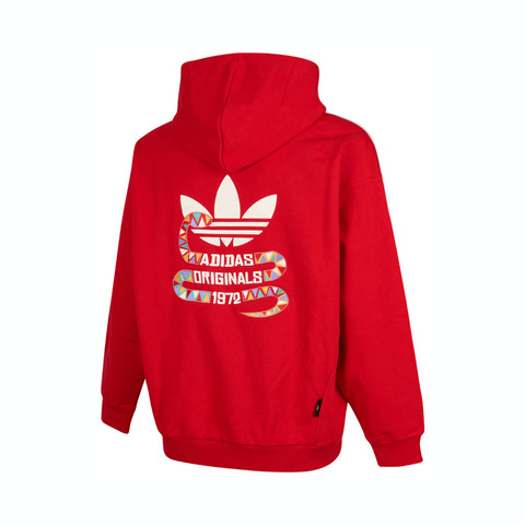 Adidas Original阿迪三叶草2024男子LNY NEW HOODIE针织连帽卫衣KA0820