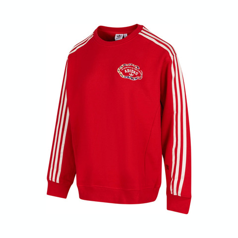 Adidas Original阿迪三叶草2024女子LNY W CREW针织无帽卫衣JL8424